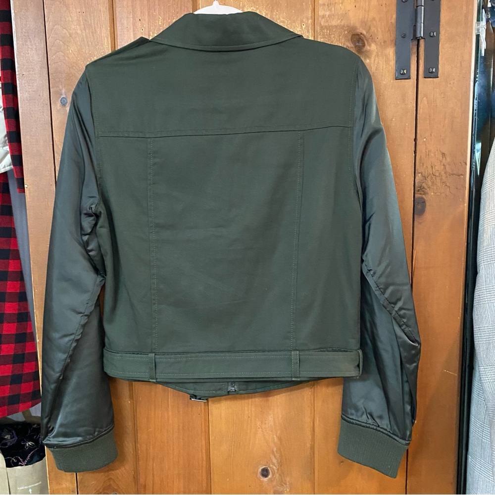 PAIGE Cheryl Olive Green Bomber Jacket Small - Picture 5 of 5